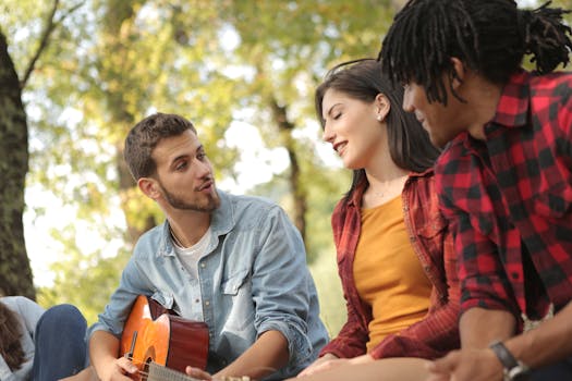 people enjoying a forest setting