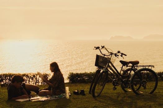 peaceful picnic in a garden