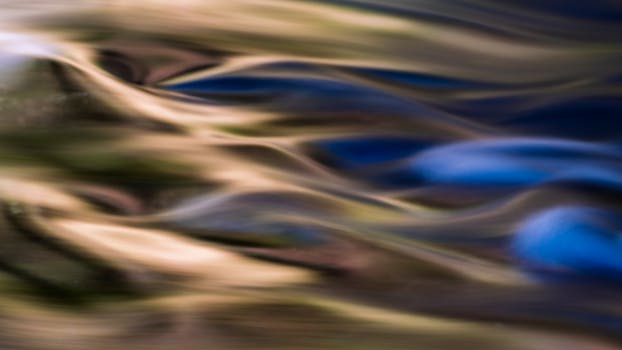 calm nature scene with water flowing
