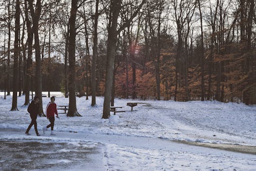 serene park with walking path
