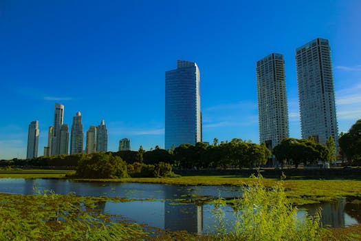 urban park with greenery